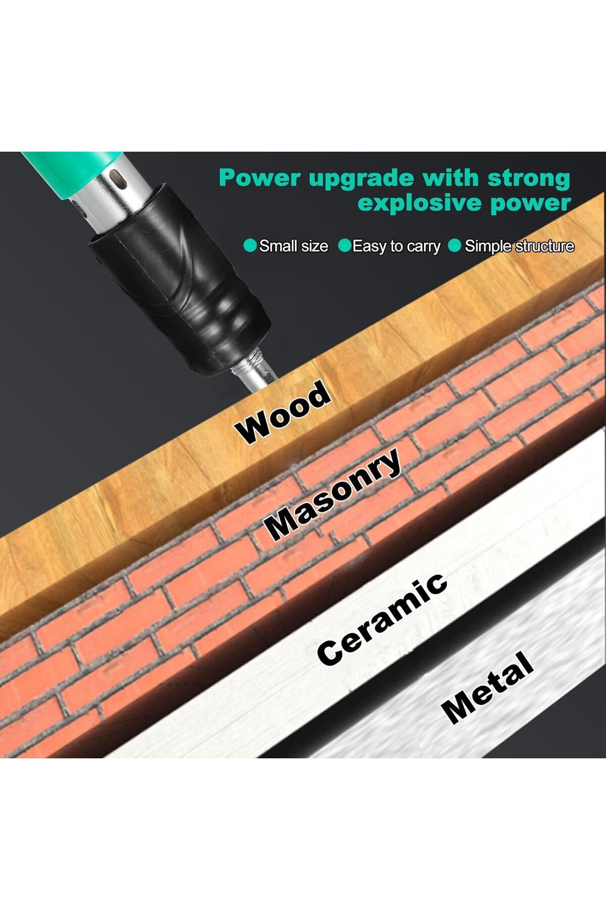 High Pressure Air Pneumatic Nail Gun with 50 Aluminium Nails, Manual Steel Nail Gun