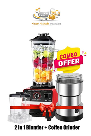 2 COMBO Set 5500W High Speed Blender 2.5L with Grain Grinder + 50g Coffee Grinder