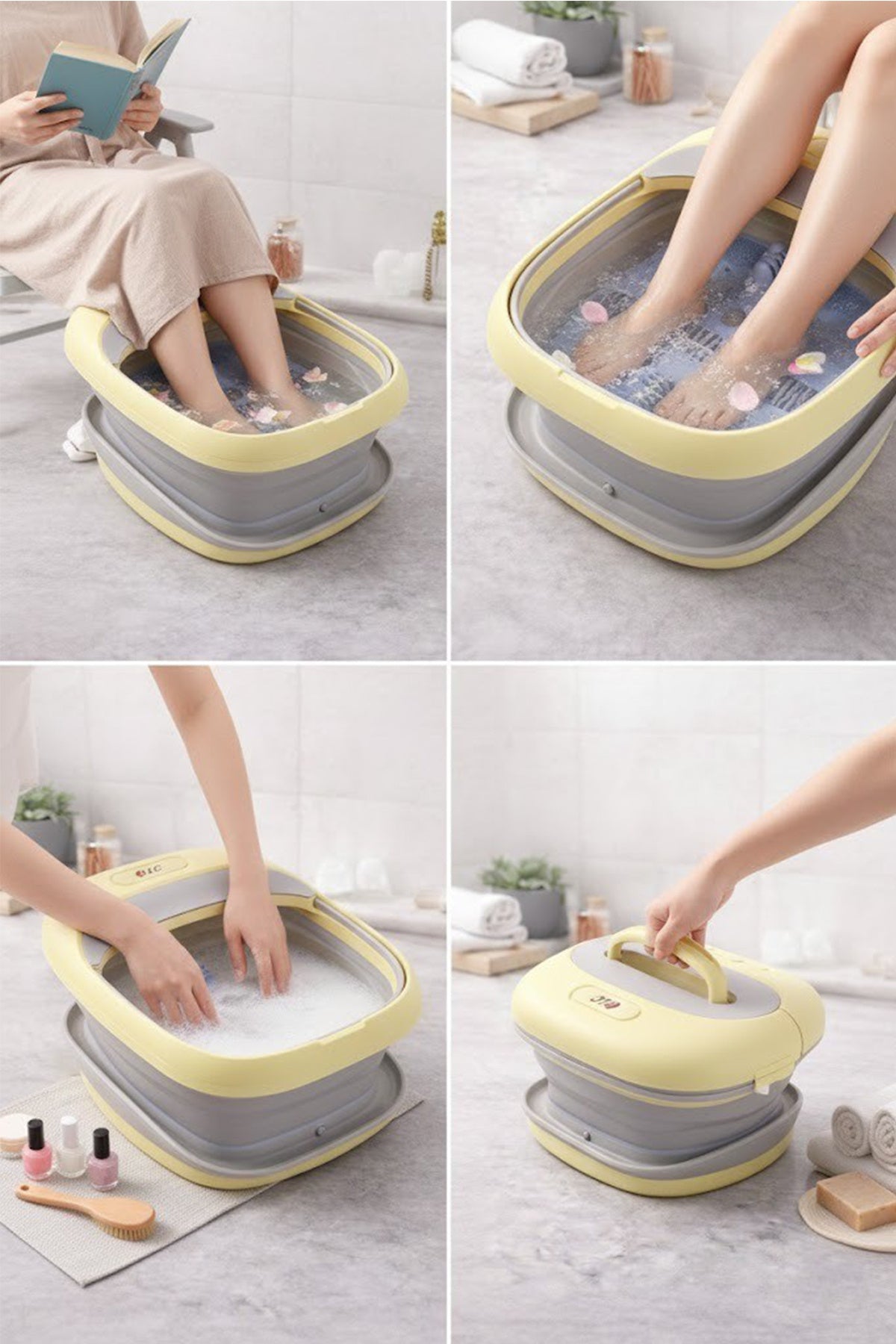 DLC 500W Foldable Foot Bath Spa Massager with Heat & Rollers Foot Therapy Pain Relief, DLC-31713