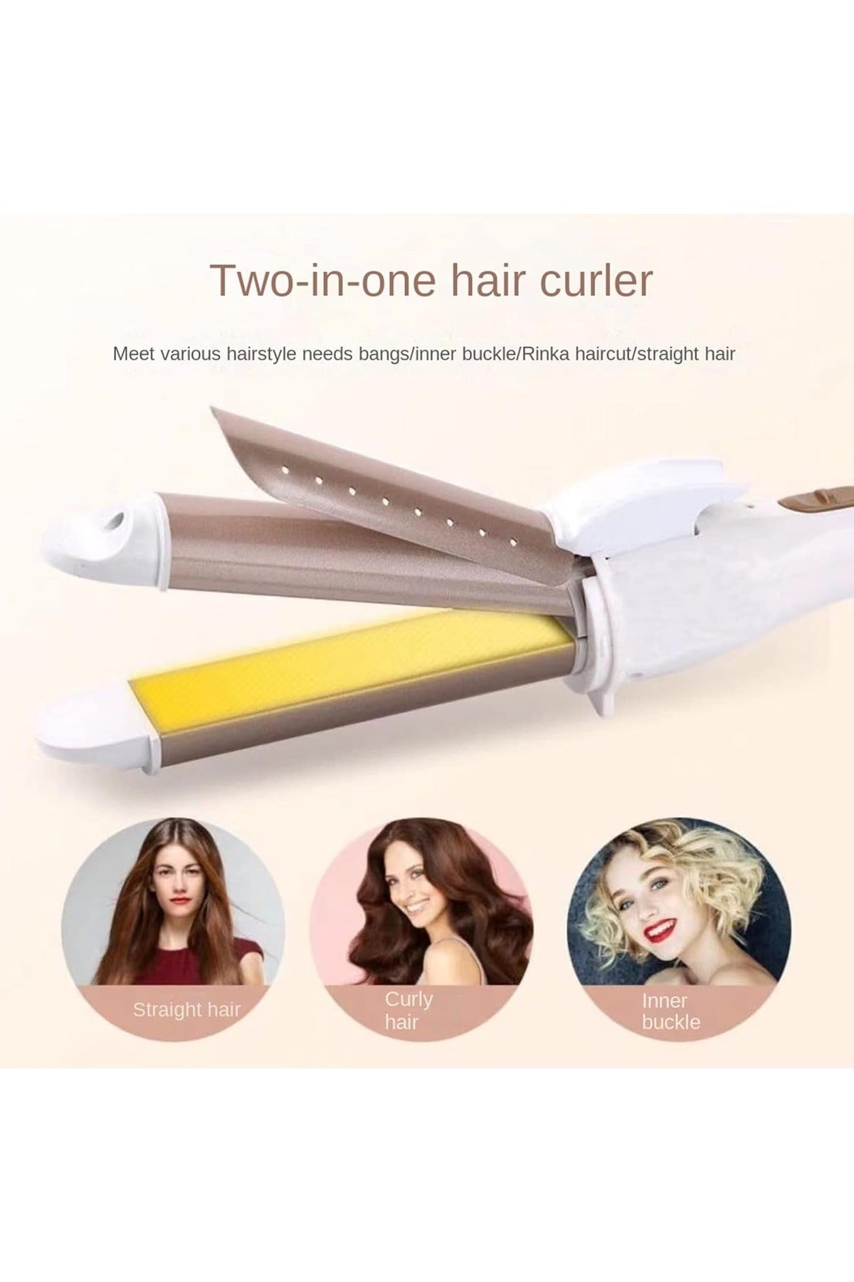 JAWAY 2-in-1 Hair Straightener & Hair Curler, Flat Iron & Curling Iron, Hair Styling Tool, JAW-90