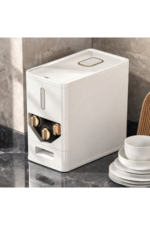6 KG Rice Dispenser Storage Container with Measuring System Airtight Grain Storage Box