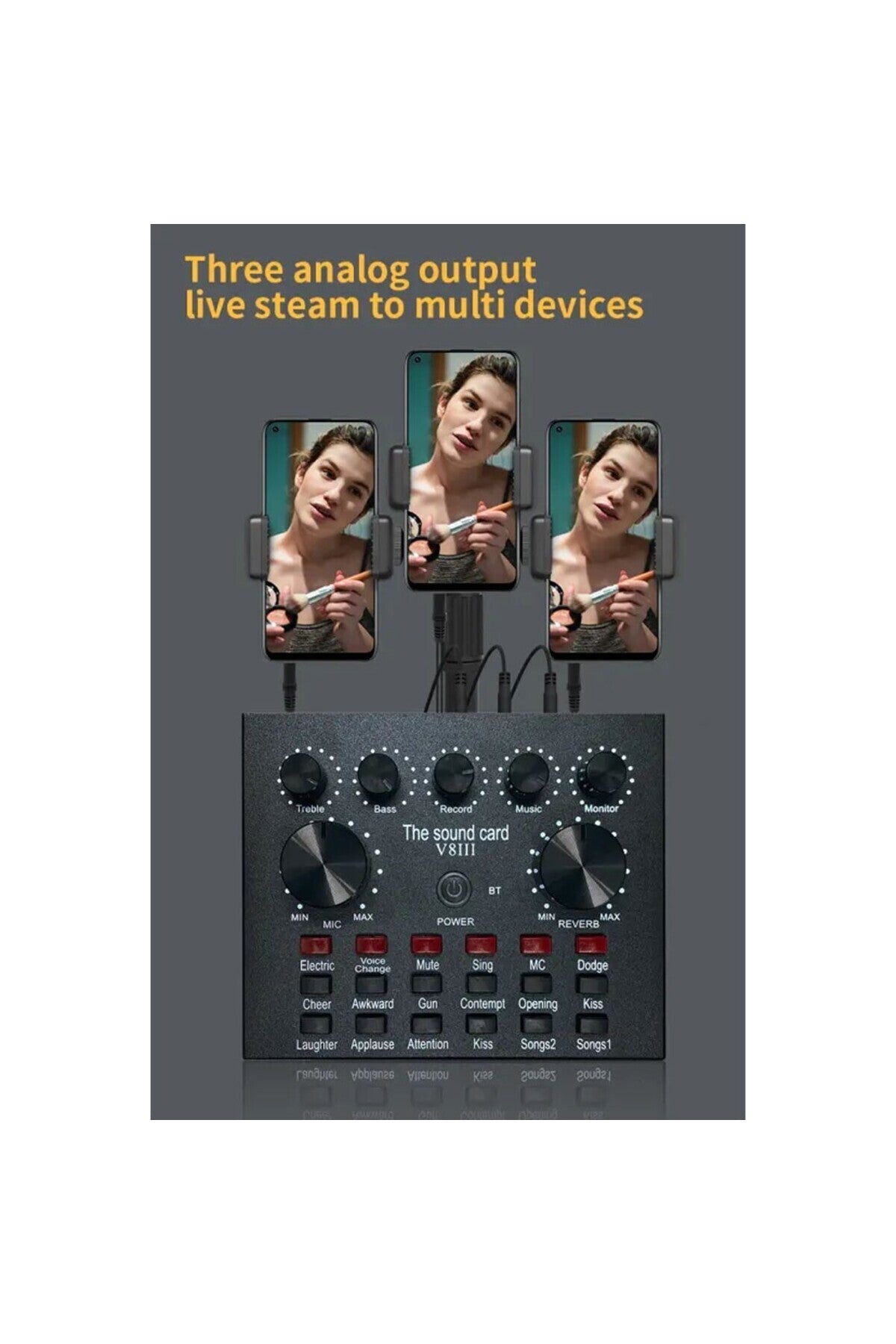 USB Sound Card Microphone Kit with Tripod & Earphone for Live Streaming, Podcast, Karaoke