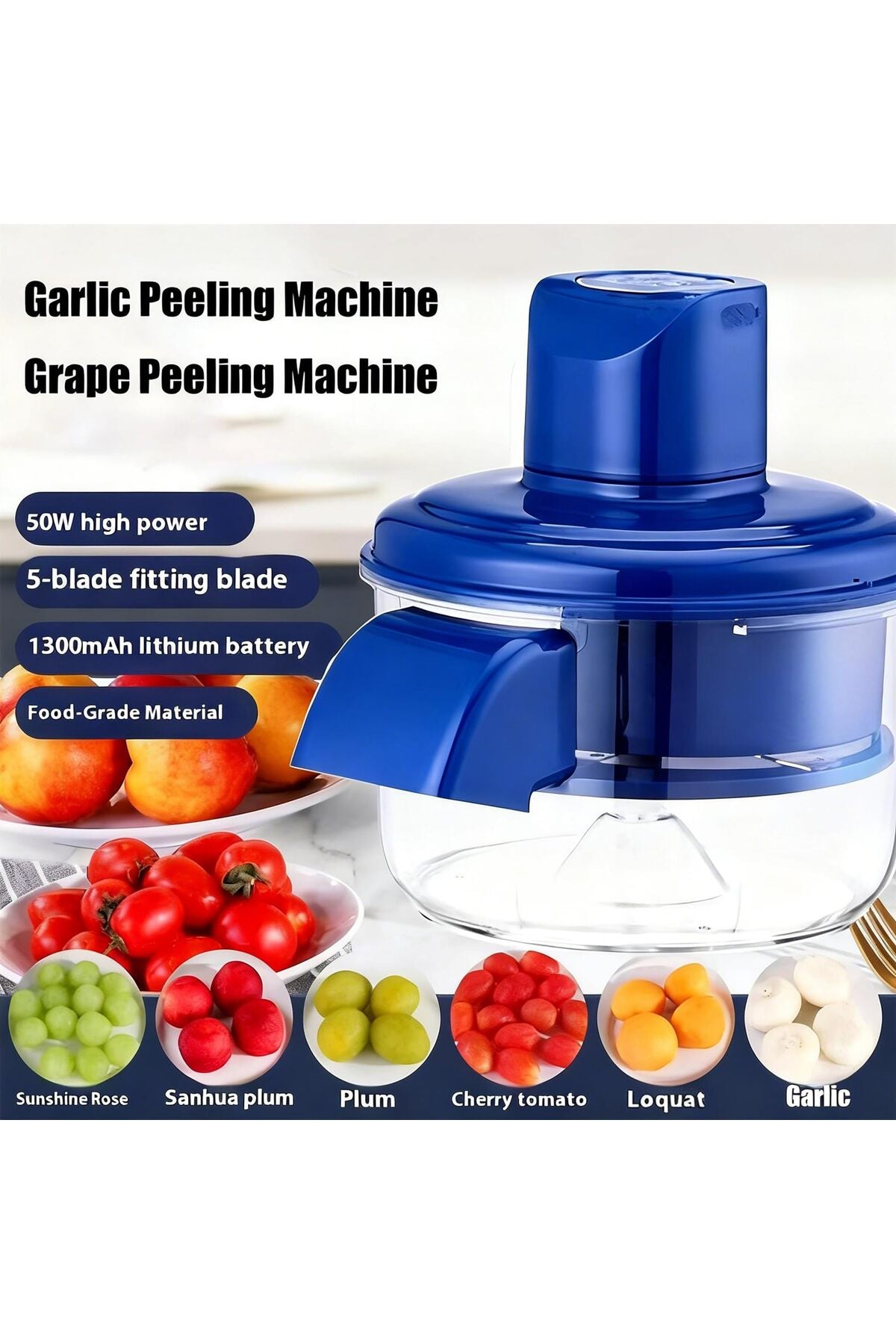 3 in-1 Electric Grape & Garlic Peeling Machine, Automatic Fruit Peeler Skin Remover Tool