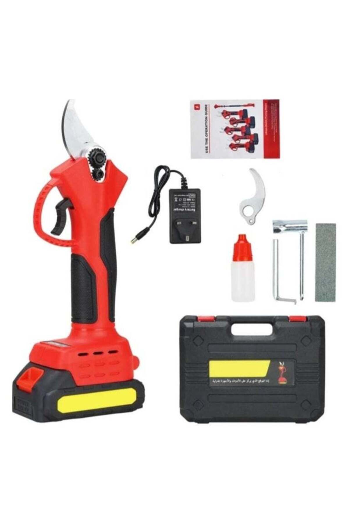 Portable Cordless Electric Tree Pruning Shears, Replaceable Blades, 500W Battery
