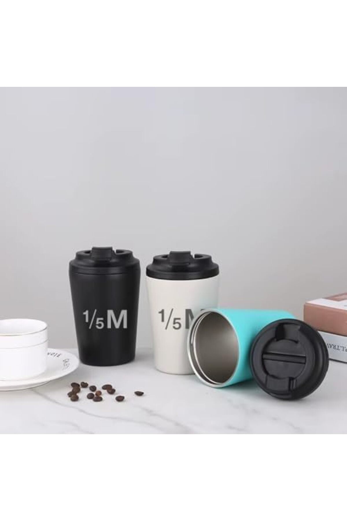Thermal Cup 360ml AB 1/5M Vacuum Insulated Reusable Stainless Steel Lid for Hot and Cold Drinks –