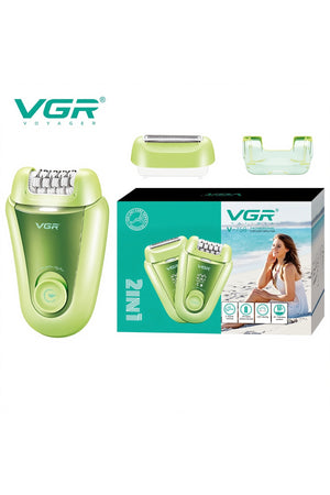 VGR 2-in-1 Electric Epilator & Shaver for Women, 32 Tweezers, Hair Remover for Face & Body, V-758