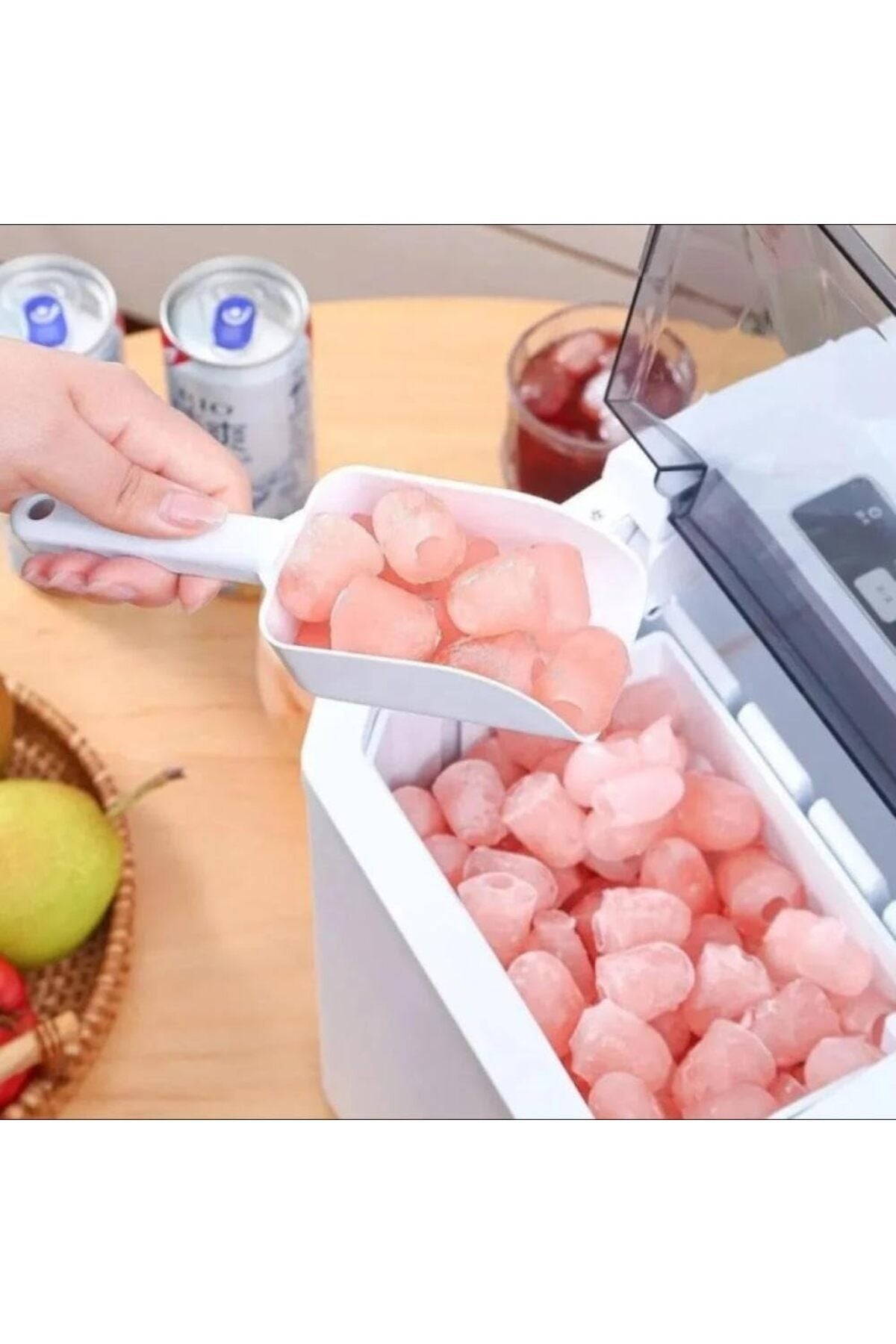 DENX 110W Home Ice Maker Ice Maker Machine 12KG/24H, 3L Water Tank, Fast Ice in 6-8 Minutes, DX2051