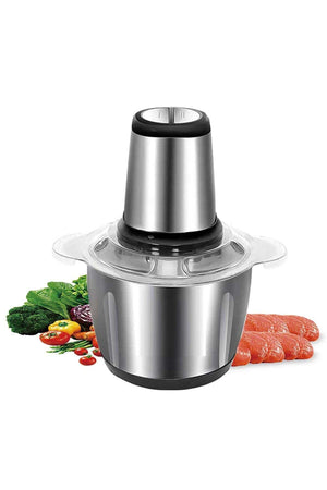 2 Speed Stainless Steel 3 Litre Meat Grinder/Chopper/Food Processor/Mincer 400W Silver/Black