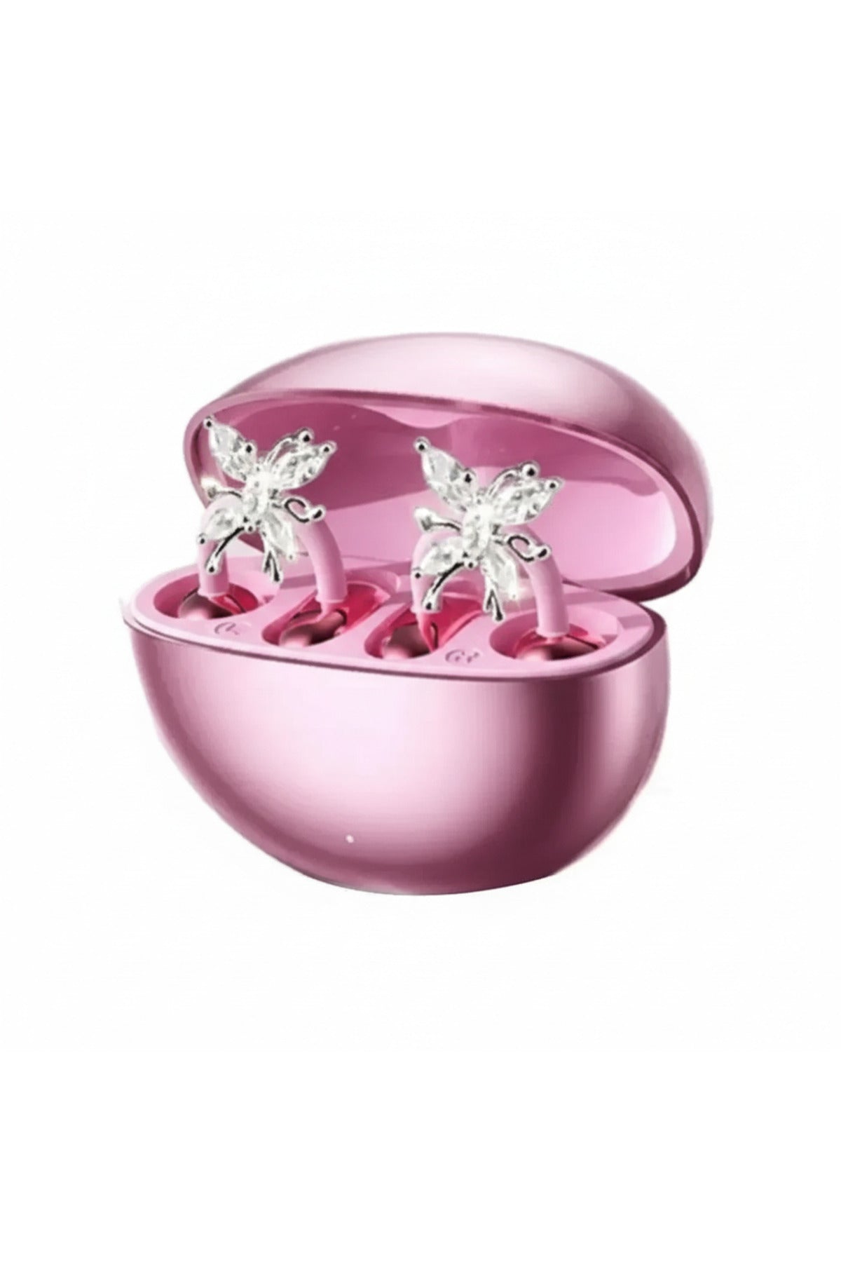 Jewelry Inspired Clip On Earbuds Wireless Headphones for Women, Sports & Workouts (Pink)