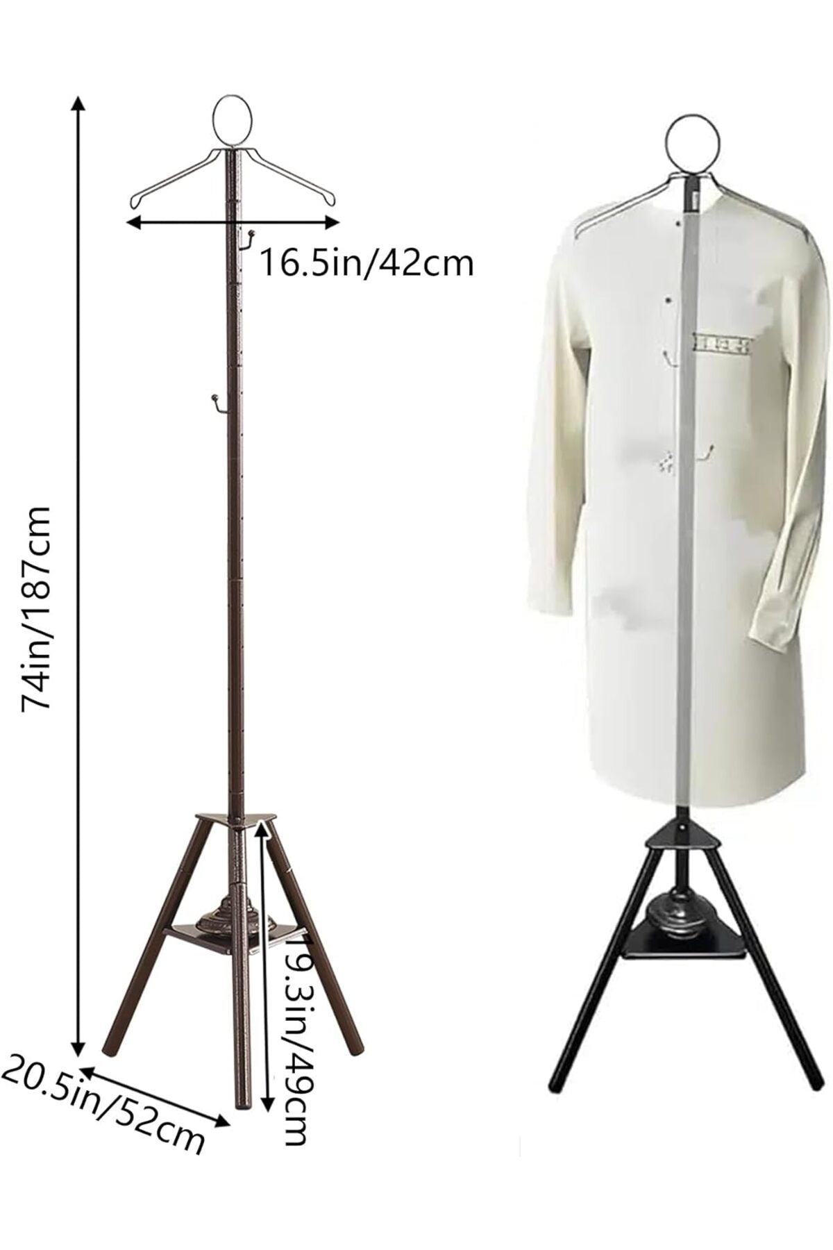 Clothes Fragrance Stand with Coat Hooks & Incense Burner Base