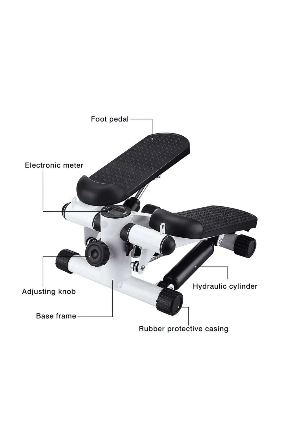 Mini Stepper Exercise Machine Resistance Band Fitness Hydraulic Cardio Trainer Equipment