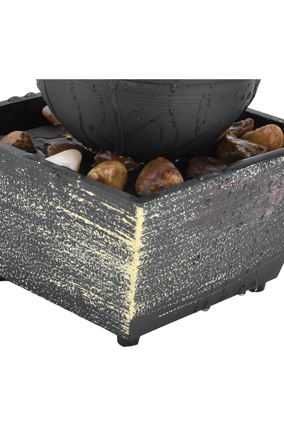 DLC Indoor Zen Water Fountain with Globe & Stones Desktop Tabletop for Home Office Decor DLC-31037