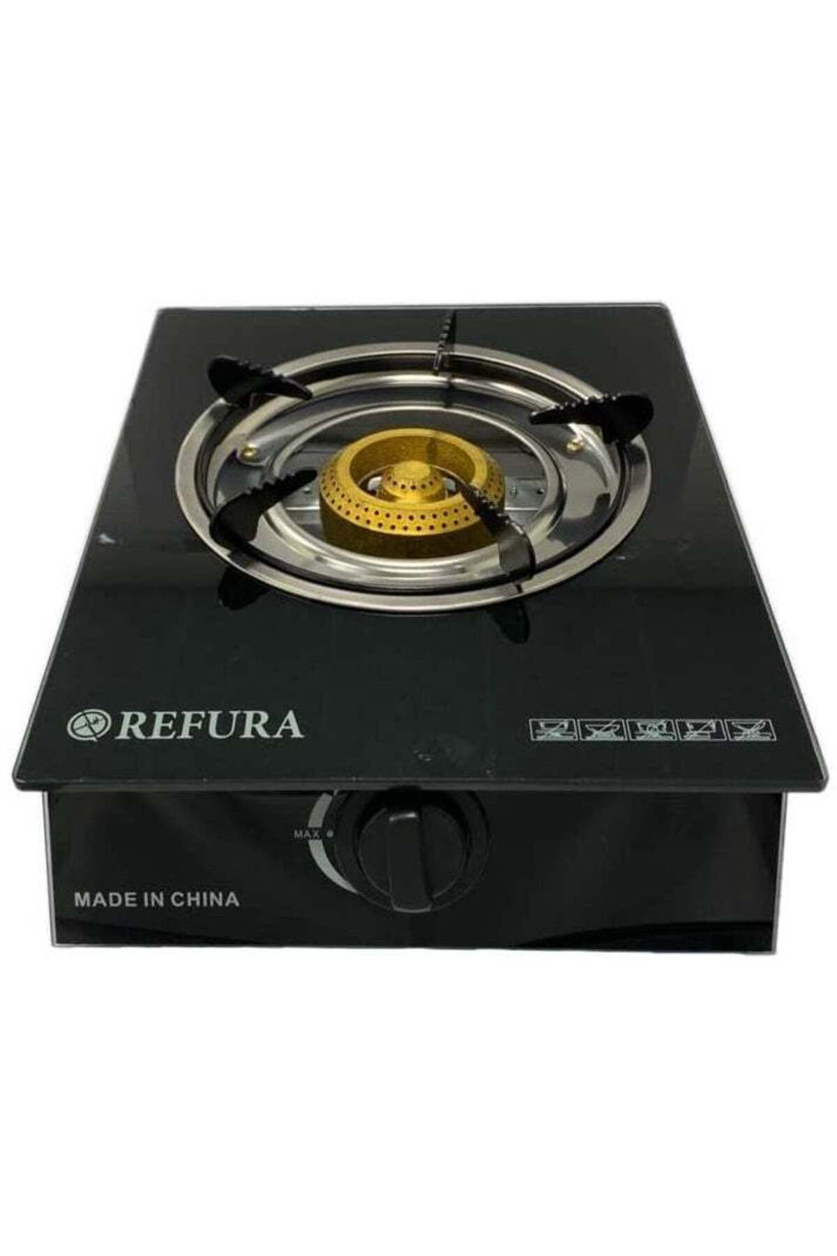Single Burner Gas Stove Glass Top Black RE-8012