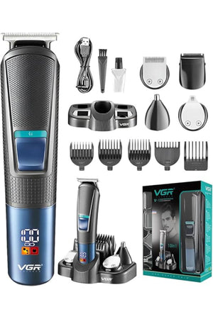 V-108 Professional 10 in 1 Grooming Kit with LED Display, All in one Trimmer for Men