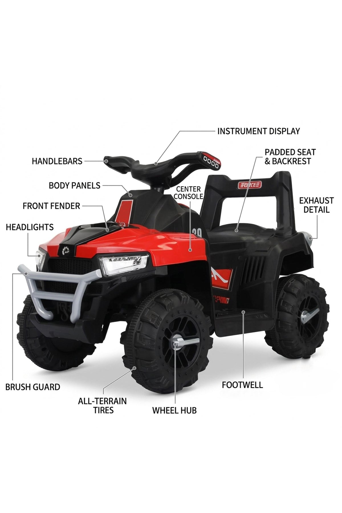 6V Kids Electric Rechargeable 2 Motor Ride-On ATV Quad Bike with LED Lights, MP3 & USB, BC1186