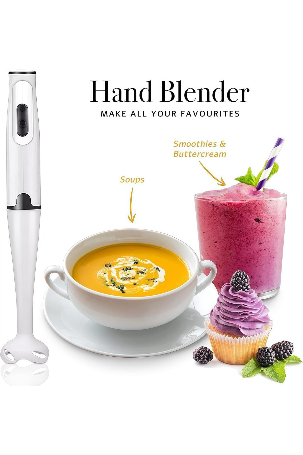 DENX Hand Blender 400W Electric Stick Mixer with Stainless Steel Blades – DX2012