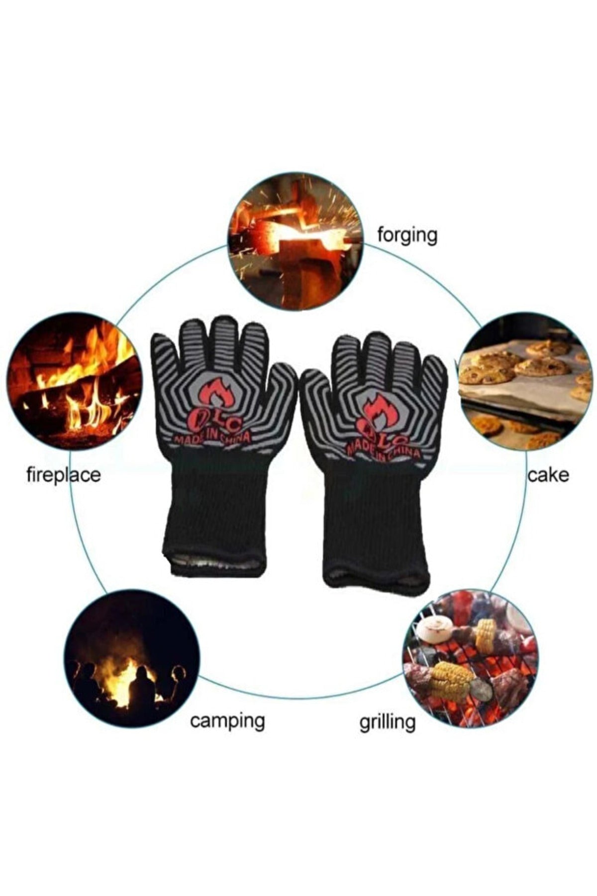 DLC BBQ Heat Resistant Gloves High Temperature Cooking Protection DLC-37181