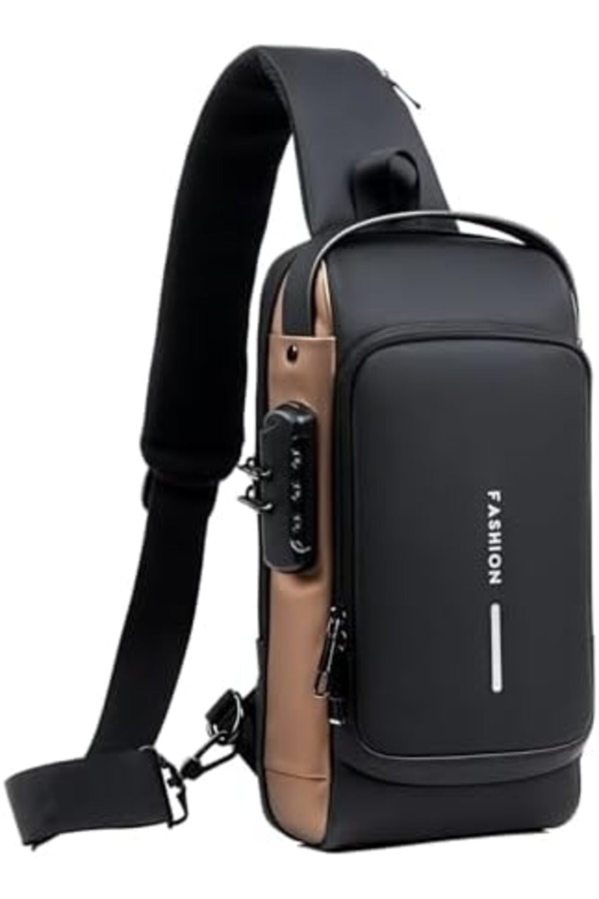 Anti-theft Water-resistant Crossbody Backpack with USB Charger, Suitable for 9.7-inch iPad (Black)
