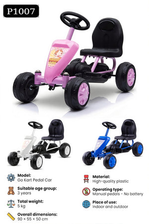 Kids Go Kart Pedal Car Ride On Manual Pedal Car No Battery Children Kart with Steering Wheel P1007