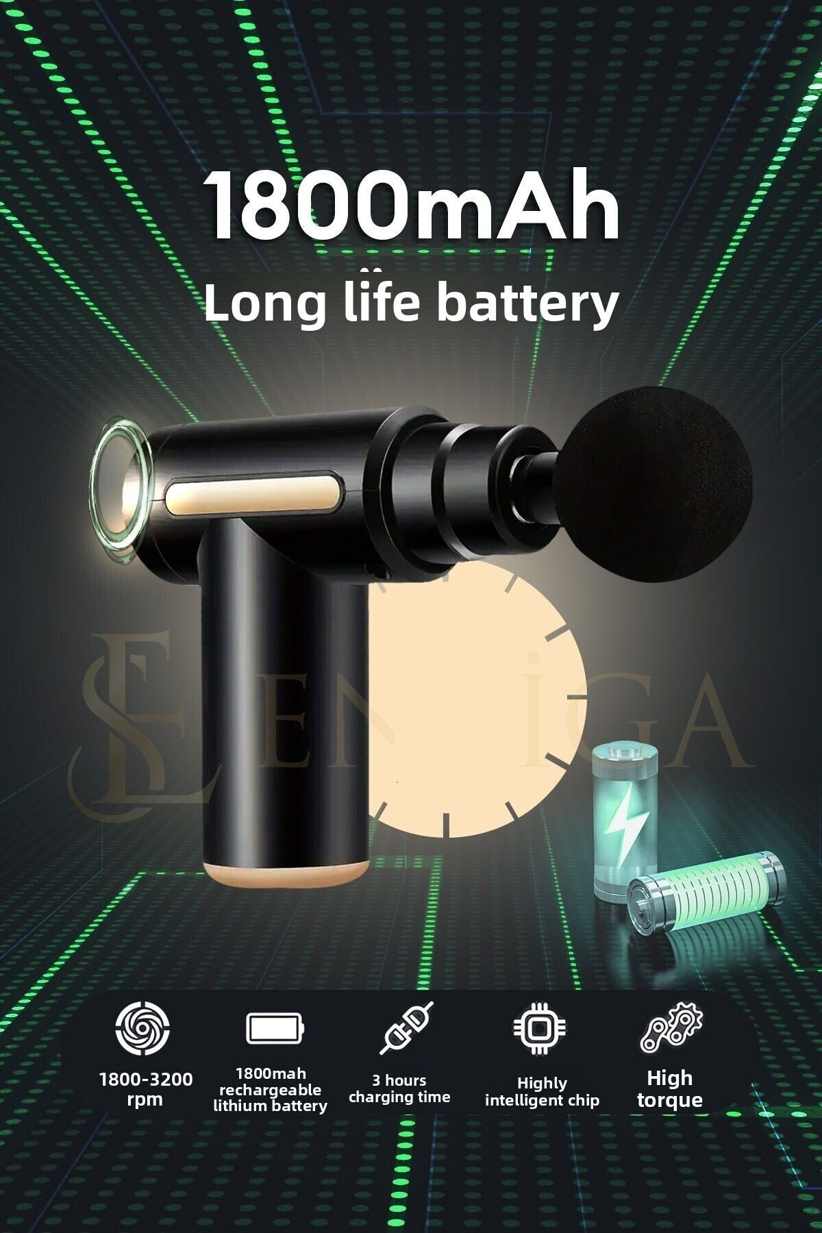 New Rechargeable Athletes' Sports Recovery Massage Gun Insigna Massage Gun 4 Heads