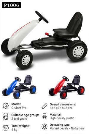 Kids Pedal Go Kart Manual Ride On Car Cruiser Pro No Battery Children Kart Toy Kids Car P1006