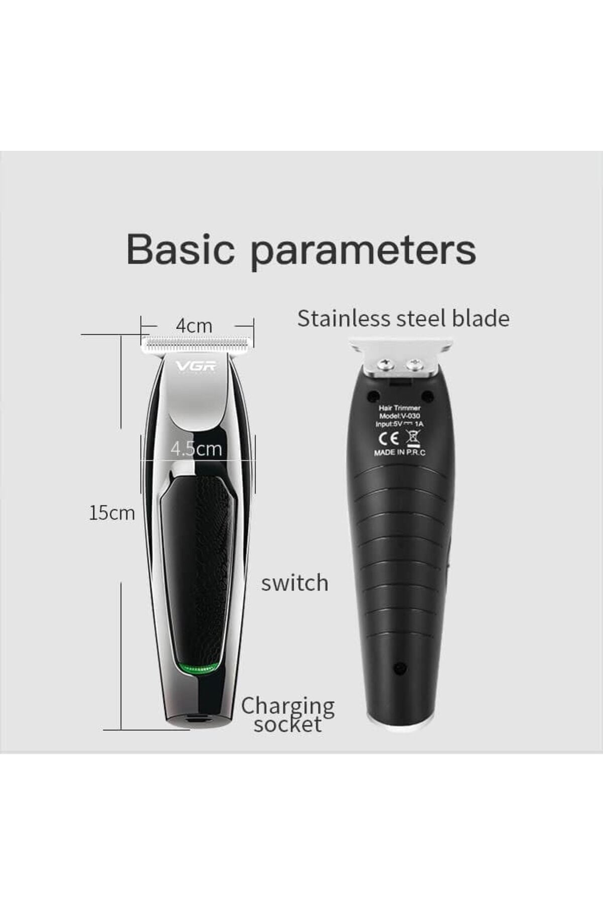 V-030 Professional Hair Trimmer Runtime: 100 min Trimmer for Men