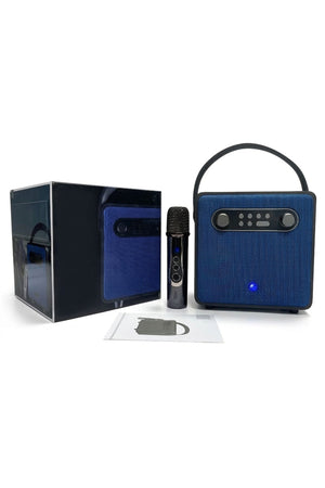 Rechargeable Portable Karaoke Speaker with Wireless Microphone Wood Subwoofer Party Speaker BTS-1688