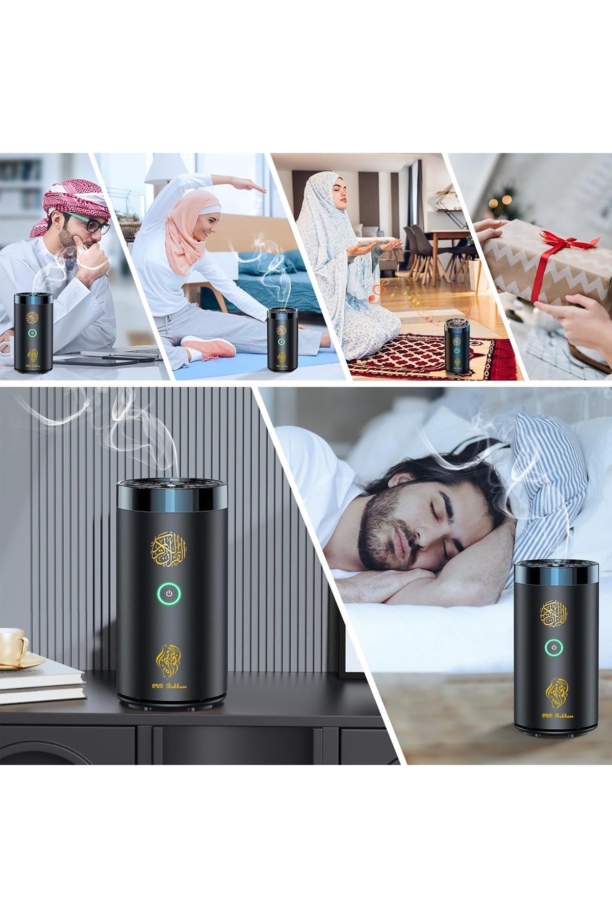 Electric Incense Bakhoor Burner With Quran Speaker with Remote Control Bakhoor Burner, SQ-600