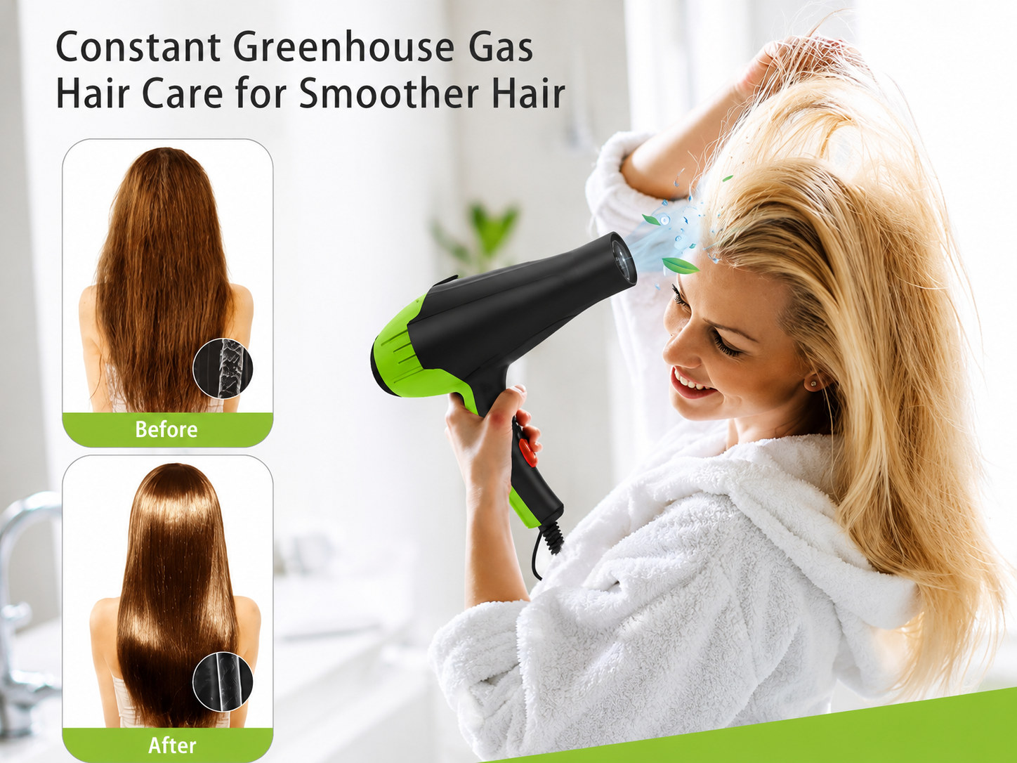 Professional Hair Dryer Straightener Combo 2-in-1 Hot Air Styler for Drying & Smoothing, DX3449