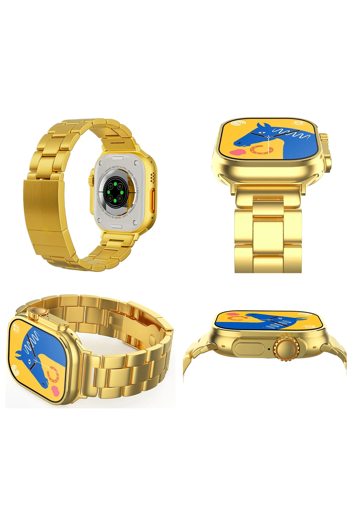 Smart Watch Ultra 4 2.05" Full Touch Screen Rechargeable Smartwatch Wireless Charging Fitness Tracker Bluetooth Call Sports Watch for Android & iPhone