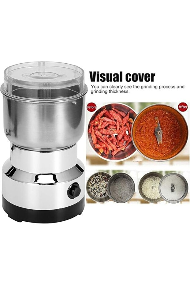 Stainless Steel Multifunctional Mini Electric Grinder Silver/Black