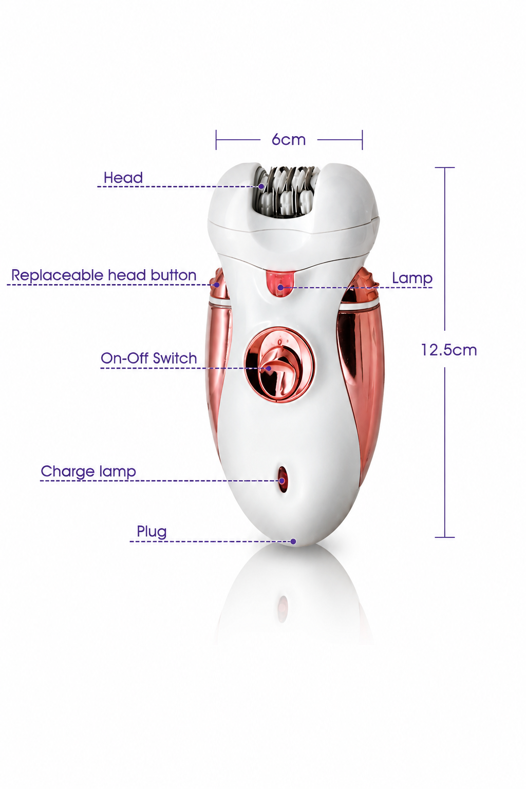 4-in-1 Lady Epilator, Cordless Hair Removal with Callus Remover, 2 Speed Control, MC175