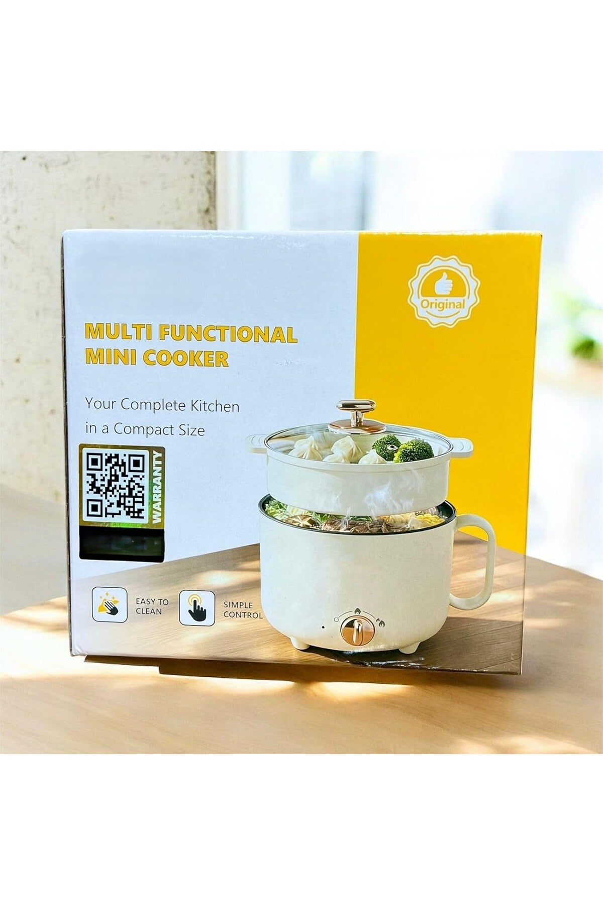1.8L Mini Electric Cooker 600W Multi-Function Non-Stick Pot, DX3904