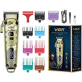 Hair clipper with premium metal body - LED display, high-quality blade, 4-speed motor