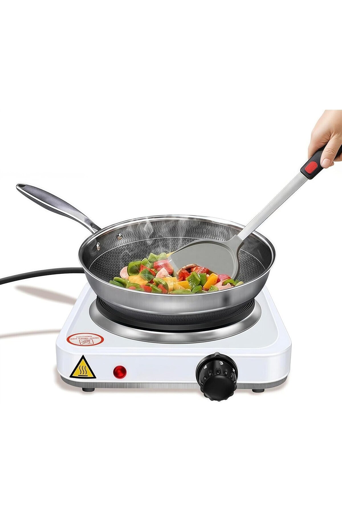 1800W Single Burner Electric Hot Plate with Adjustable Thermostat Portable Cooking WY-07C