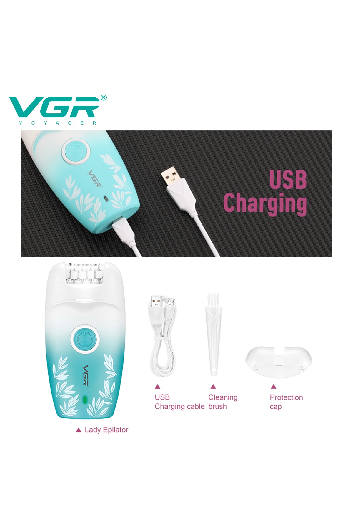 V-738 Professional Lady Epilator for Long-Lasting Smooth Skin