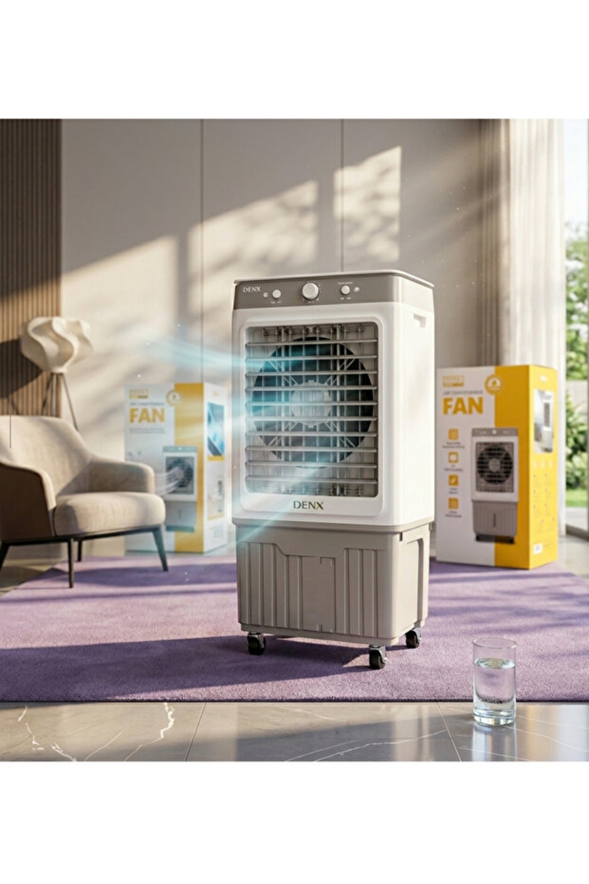 120W Electric Desert Air Cooler Fan With 40L Large Water Tank For Room Cooling, DX2622
