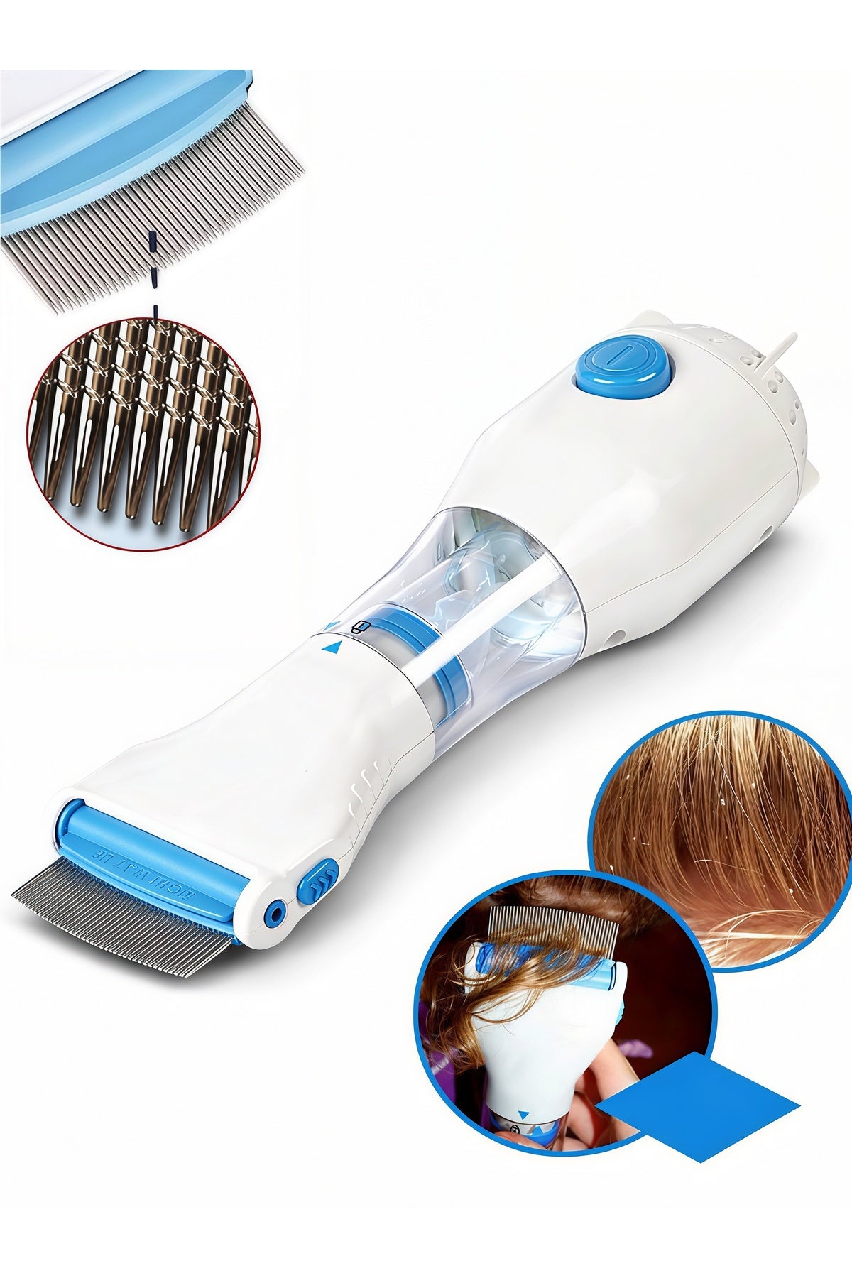 Electric Head Lice Vacuum Comb, Lice Removal Comb Use For Removes Lice and Eggs From Head