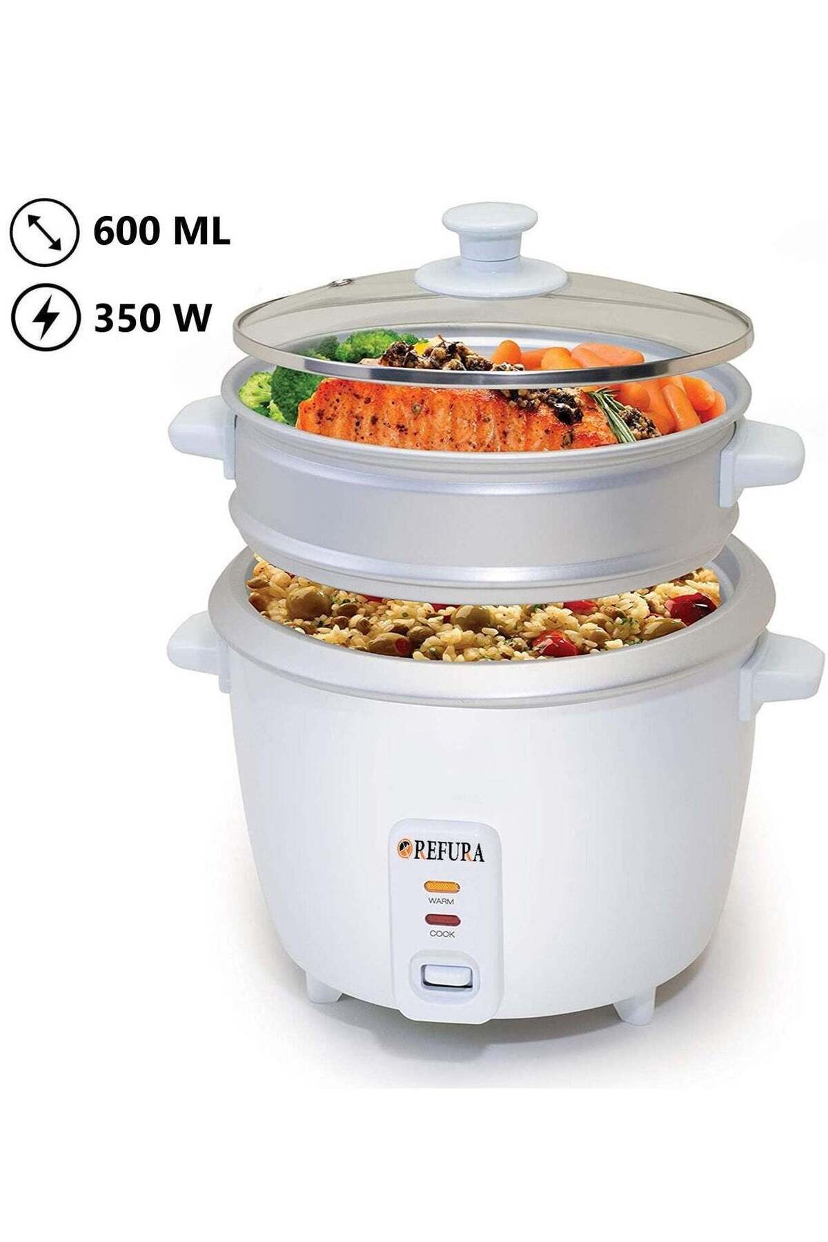 600 ML Multi-purpose Rice Cooker & Steamer | Light Weight & Compact | 350W | RE-617