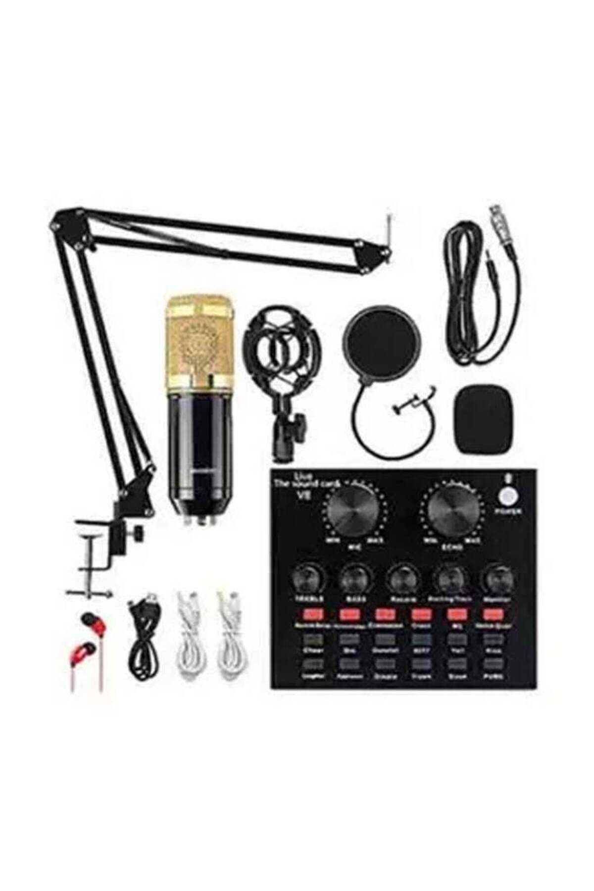 Mi VAZA Condenser Microphone BundleMic Kit with Live Sound Card, Adjustable Mic Suspension Scissor A