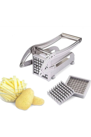 Stainless steel manual potato cutter – potato finger slicer with interchangeable blades