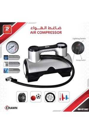 KRAWN Car Air Compressor 150 PSI Double Cylinder 12V Portable Tire Inflator for SUV 4x4 KW-HT2902