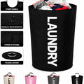Large Foldable Laundry Basket with Aluminum Comfort Grip Handles Water-Resistant Collapsible Laundry Hamper Heavy Duty Clothe