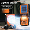3-in-1 Portable Solar Camping Fan with LED Light Cooling Fan with Multi Mode Lighting