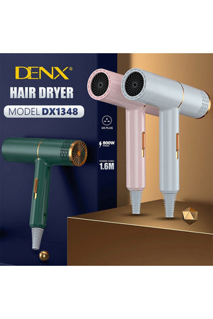 DENX 800W Hair Dryer Foldable Mini Blow Dryer Hot & Cold Air Low Noise Hair Styling Tool DX1348