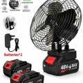 8-inch Rechargeable Desk Top Fan With 2x 48V Lithium Batteries & Power Full Motor for Strong Wind