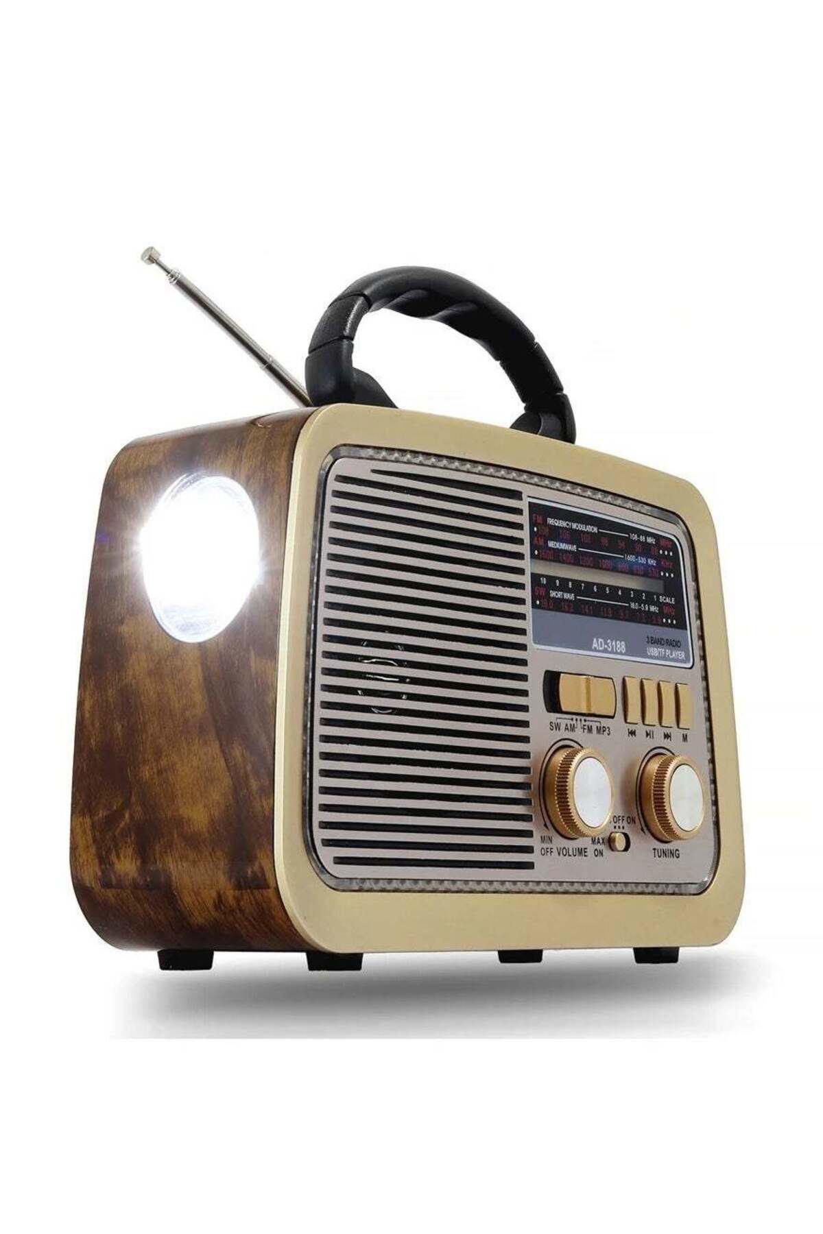 Denx Radio FM - AM - SW Gold/Brown/Black Bluetooth Portable Audio