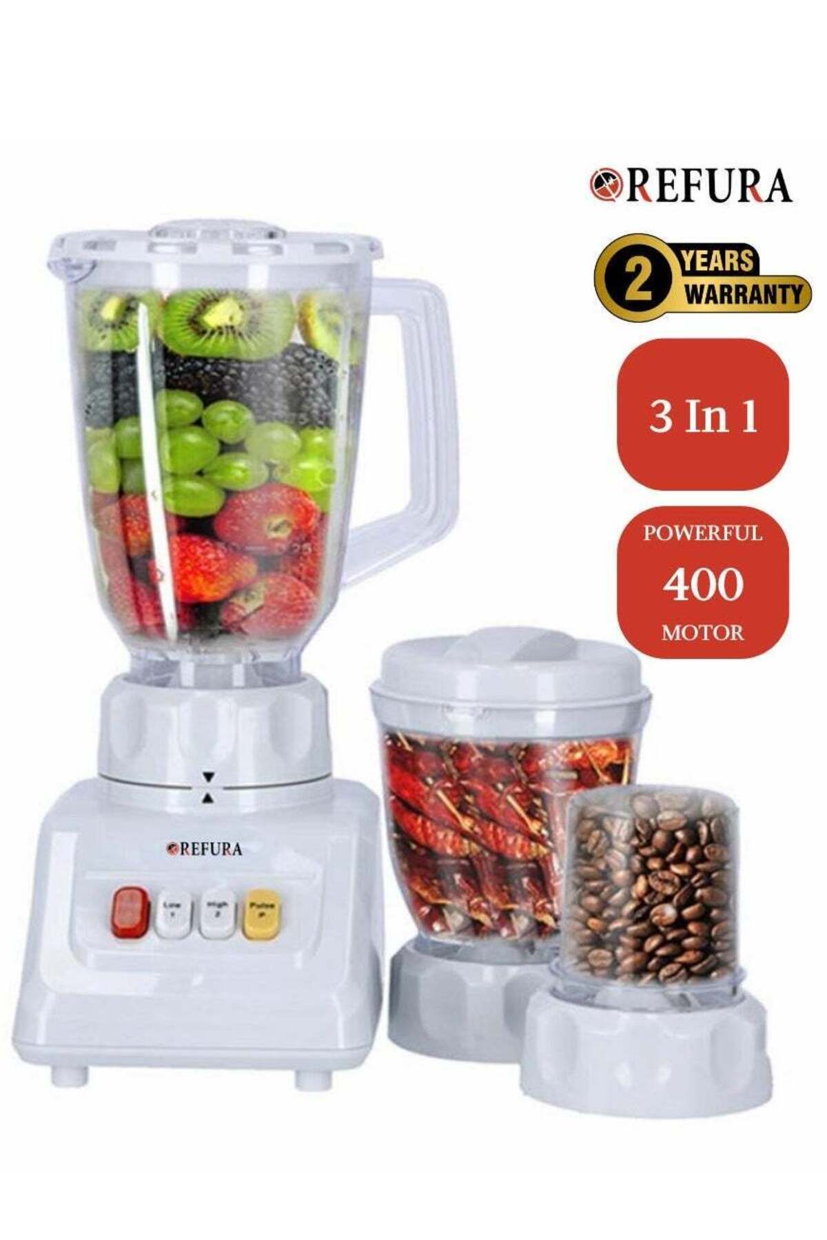 3 in 1 Juicer Blender Chopper 400W White RE-10209