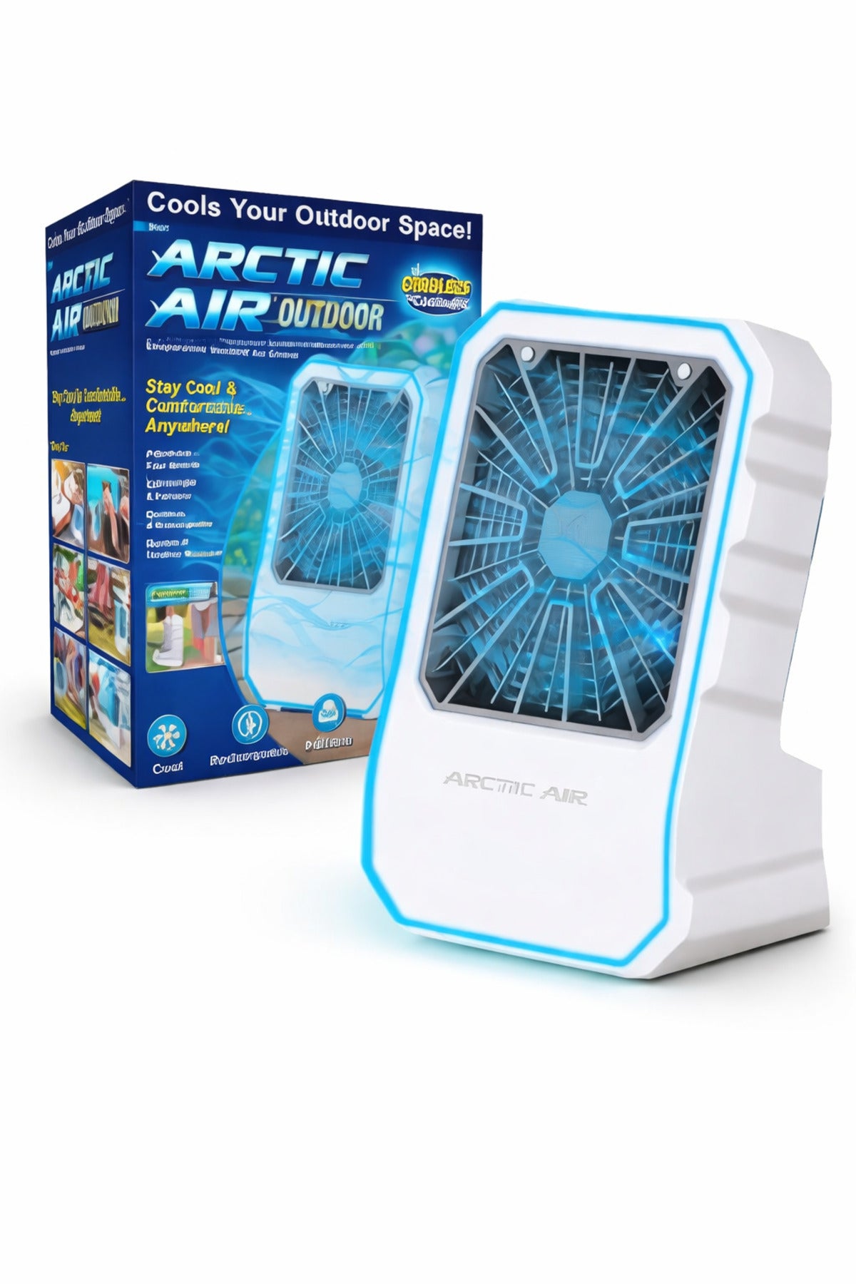 Evaporative Air Cooler Portable Air Cooler Rechargeable Cordless Fan 4 Speed Cooling Indoor Outdoor