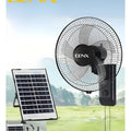 DENX 12V Solar Wall Fan with LED Light, Rechargeable Battery, Outdoor & Home DX2624 Black